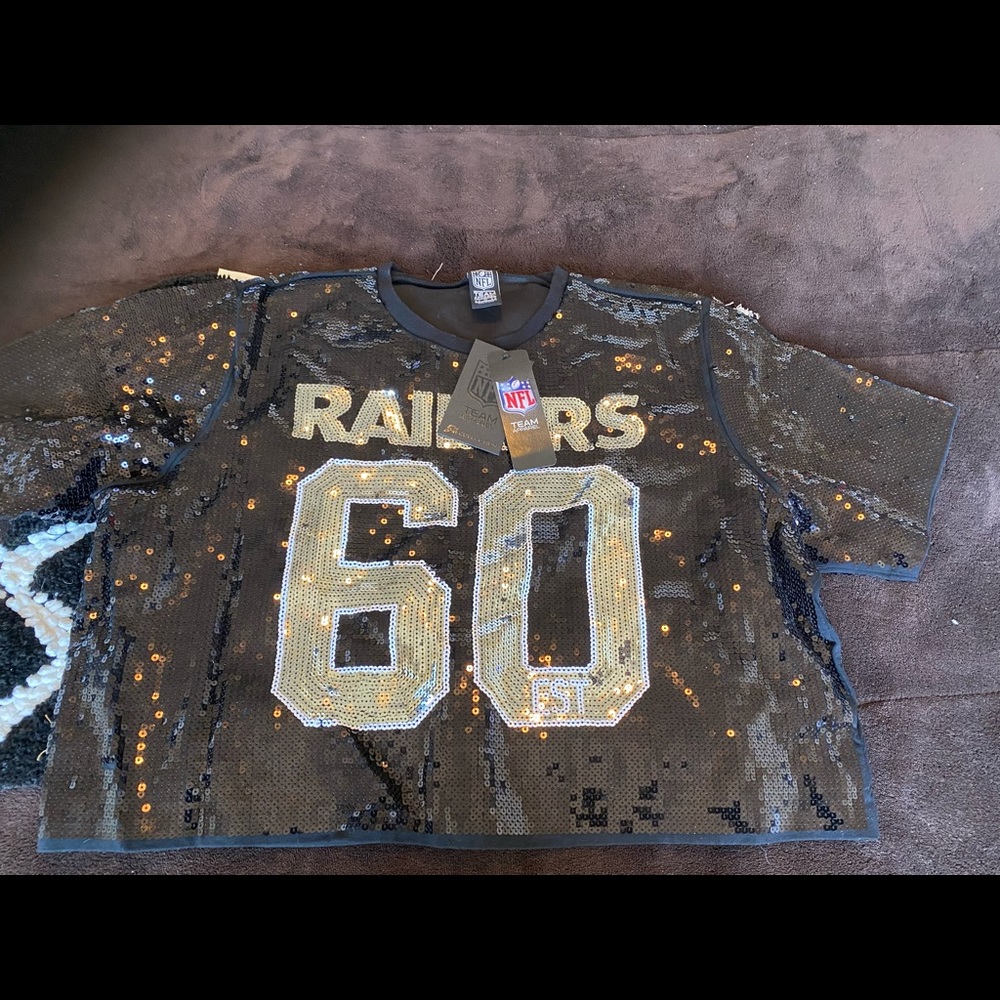 Sequin Las Vegas Raiders Crop Top